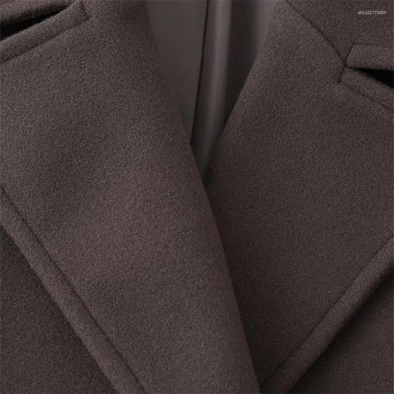 Women's Jackets Autumn European And American Style Fashion Niche Double Breasted Woolen Jacket Coat