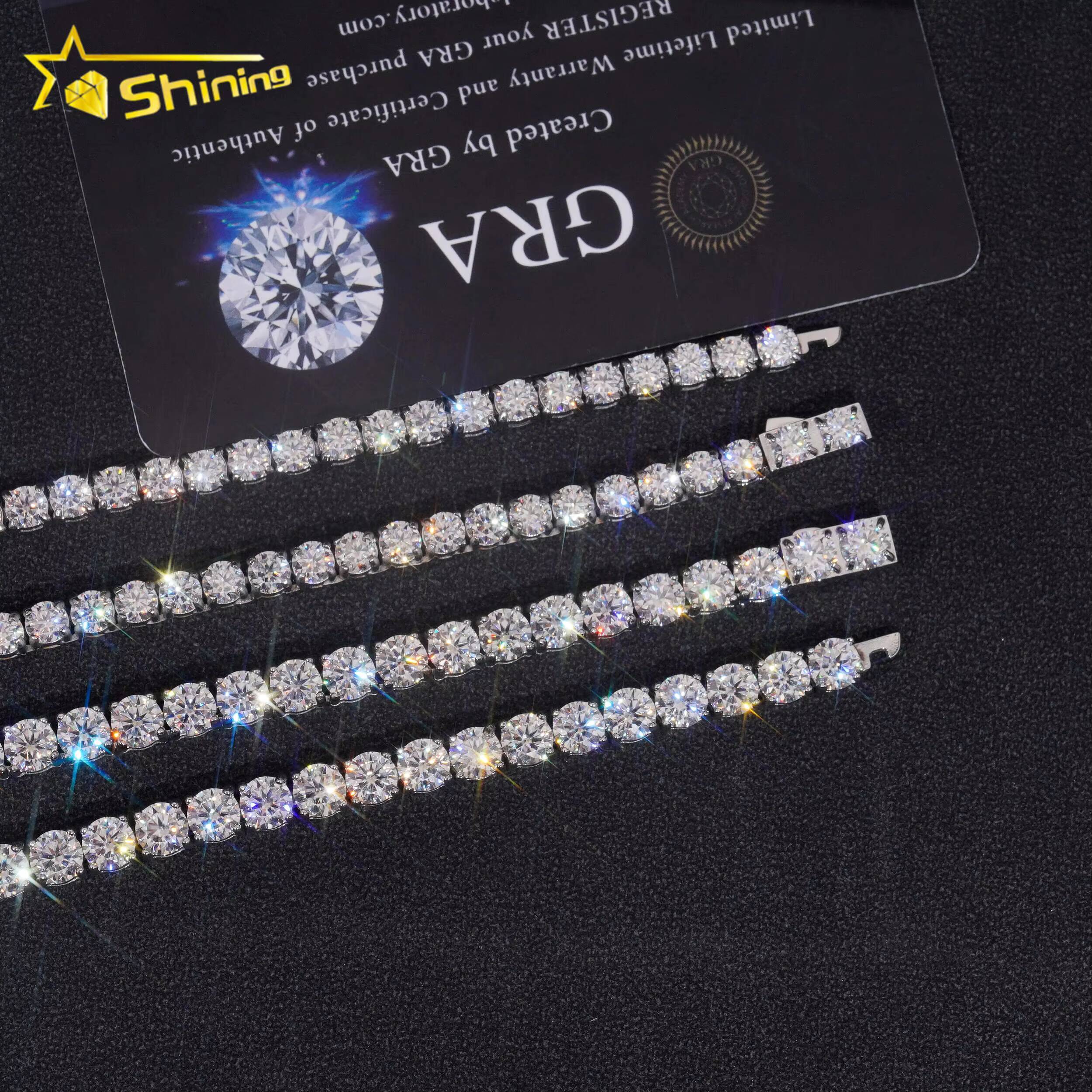 Hot Sale Ready to Ship Dropshipping VVS Moissanite Necklace Stainless Steel Tennis Chain Fine Jewelry Wholesale Price