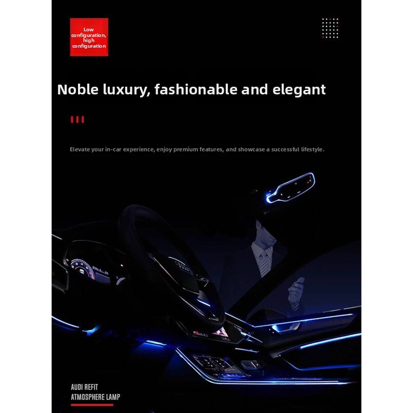 Audi A6L/Q5L/A4L/A5/A3/A8/Q2L/Q3/Q7 Ambient 64 Colors Custom Car Interior Atmosphere Light