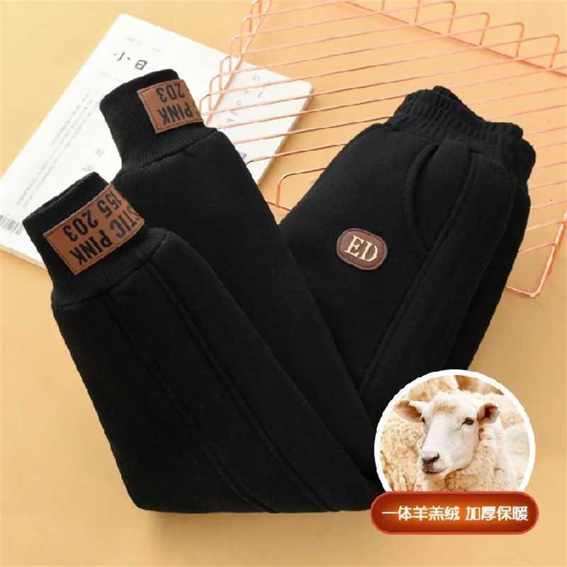 Childrens Plush Velvet Pants Kids Winter Outside Sweatpants Boys Girls Thickened Warm Trousers Teenager Casual Sports PantsT251027