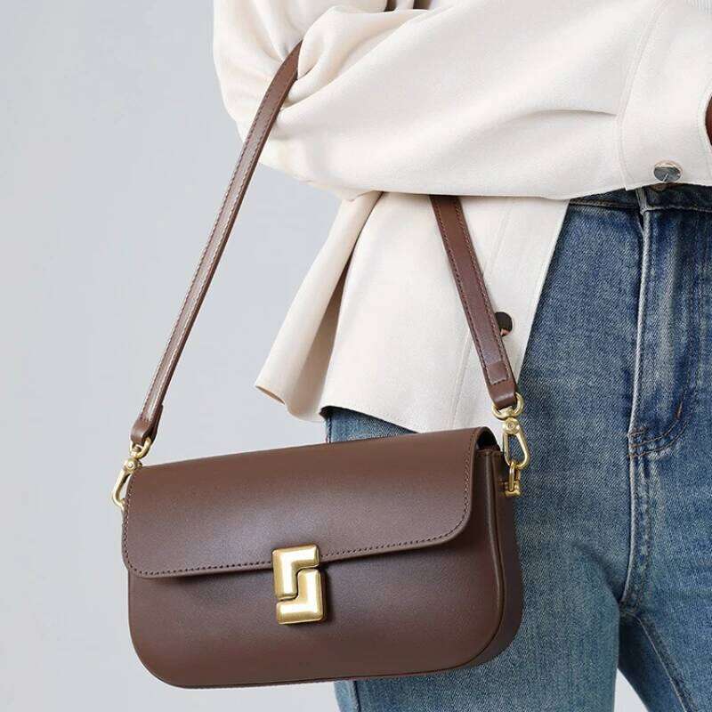 Women's Genuine Leather Underarm Small Square - Summer Lightweight Casual Crossbody & Versatile Single-Shoulder Bag