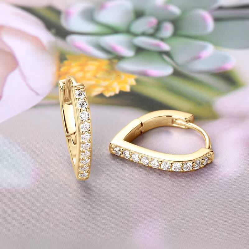 Fashion Round 17mm Moissanite Hoop Earrings for Women 925 Sterling Silver Hoop Earrings Simple Jewelry