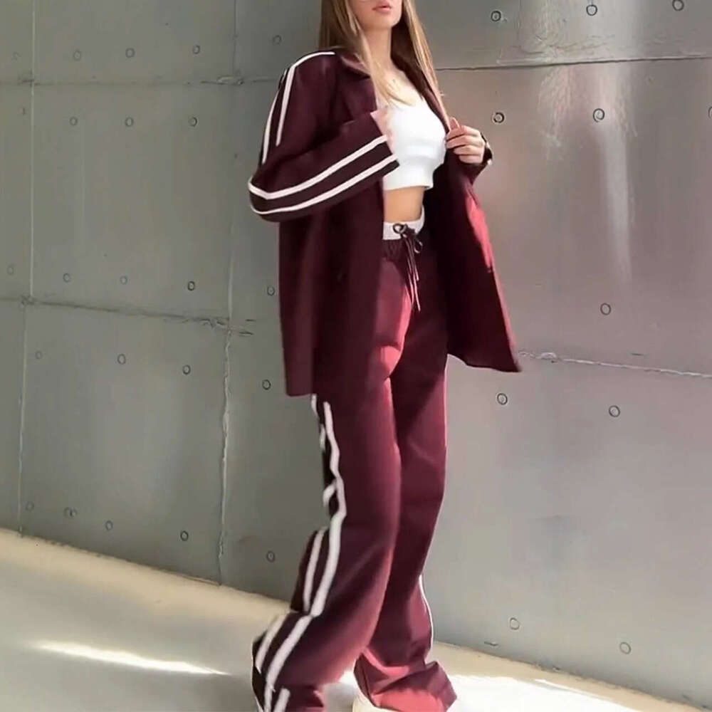 2025 Fashion Suit Striped Trousers Casual Jacket Two-Piece Set for Women