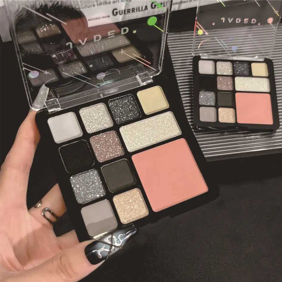 12color Eyeshadow Palette Black Orange Cement Grey Punk Smoky Eye Shadow Portable Eye Makeup Palette Pigment Eyeshadow TrayXJ251027