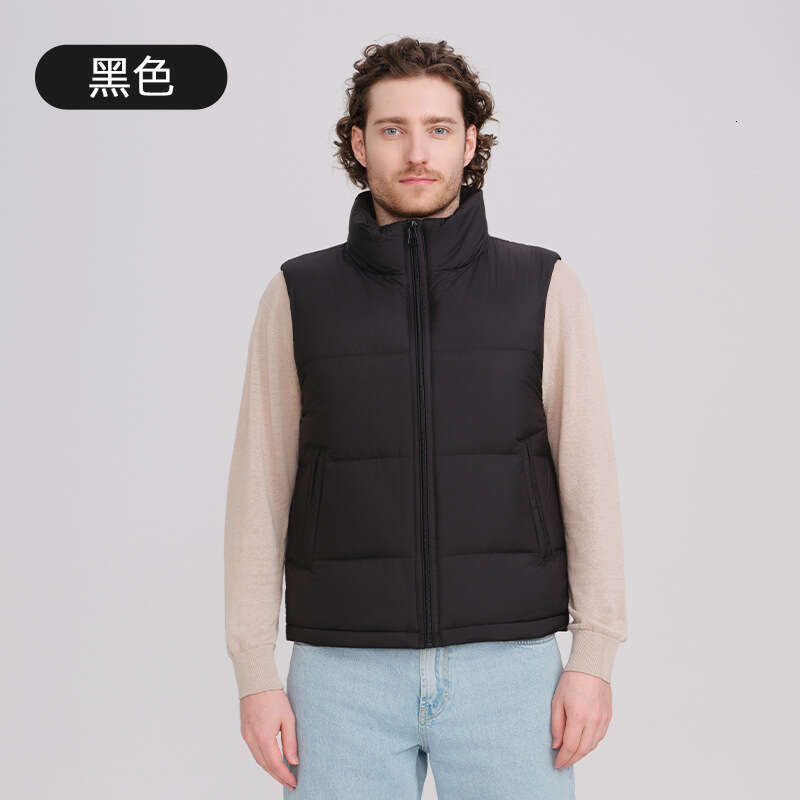 White Duck Stand Collar Thickened Down Men's Vest 2025 New Autumn Winter Warm Casual Jacket