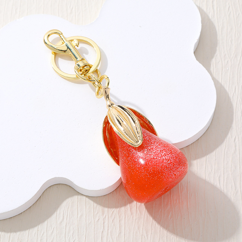 Keychain wallet Designer keychain Pear keychain pendant, couple car keychain exquisite personalized fruit creative fashionable pendant Birthday Gift