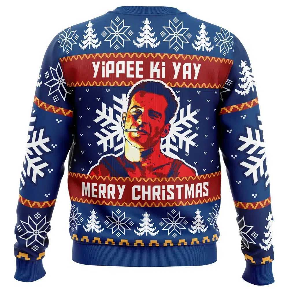 Yippee Ki Yay Die Hard Print Mens Ugly Christmas Crewneck Sweatshirt Soft Comfy Stylish RelaxedFit Plus Size Autumn Winter W251027