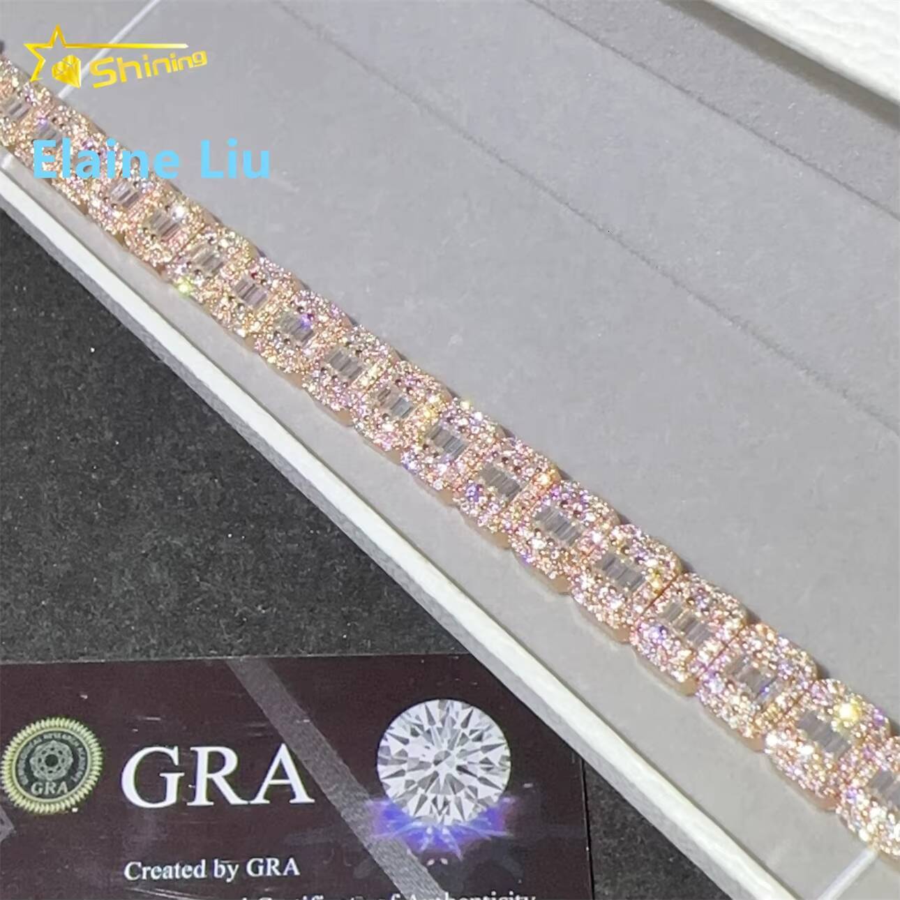 Pass Diamond Tester Luxury Hip Hop Cuban Link Iced Out Jewelry 925 Sterling Silver Moissanite Cuban Link Chain Necklace Bracelet