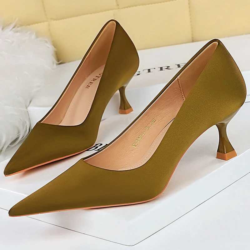 BIGTREE Shoes Kitten Heels 55 Cm Women Pumps Silks Satins Lady Heels Fi Women Shoes Low Heel Female Shoes Large Size 43XJ251027