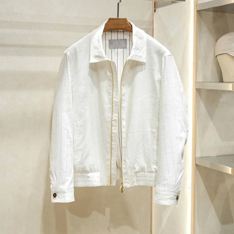 Men's Spring/Summer Casual Thin Style Simple Collar Linen Jacket Coat