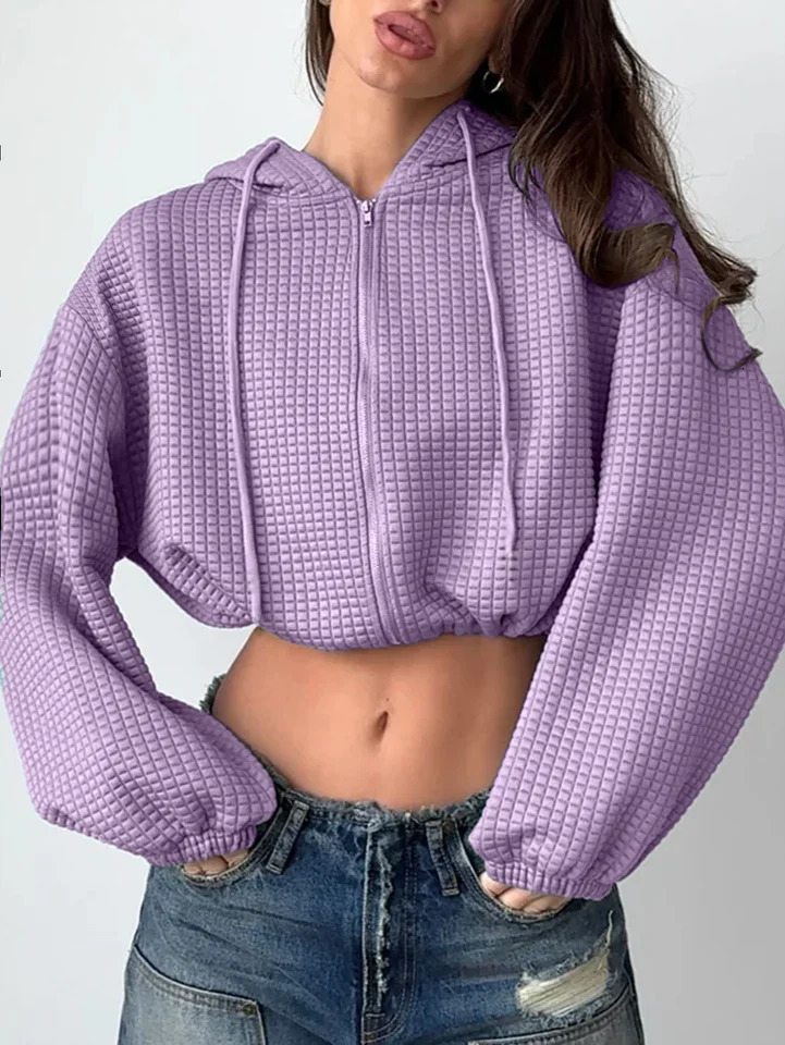 Ladies Casual Hoodie And Trousers Cotton Plaid TwoPiece Set Streetwear Sporty Comfortable Pants with Elastic Waist 251027