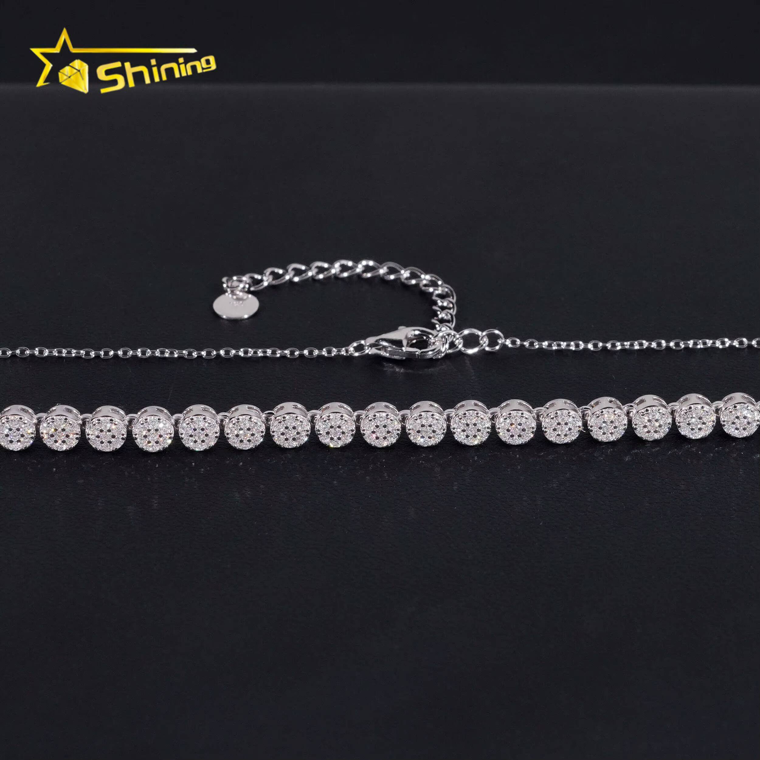 Fine Jewelry Ladies Necklace Men Women 925 Silver 44MM Width Moissanite Tennis Necklace Custom Hip Hop Iced Out Necklaces