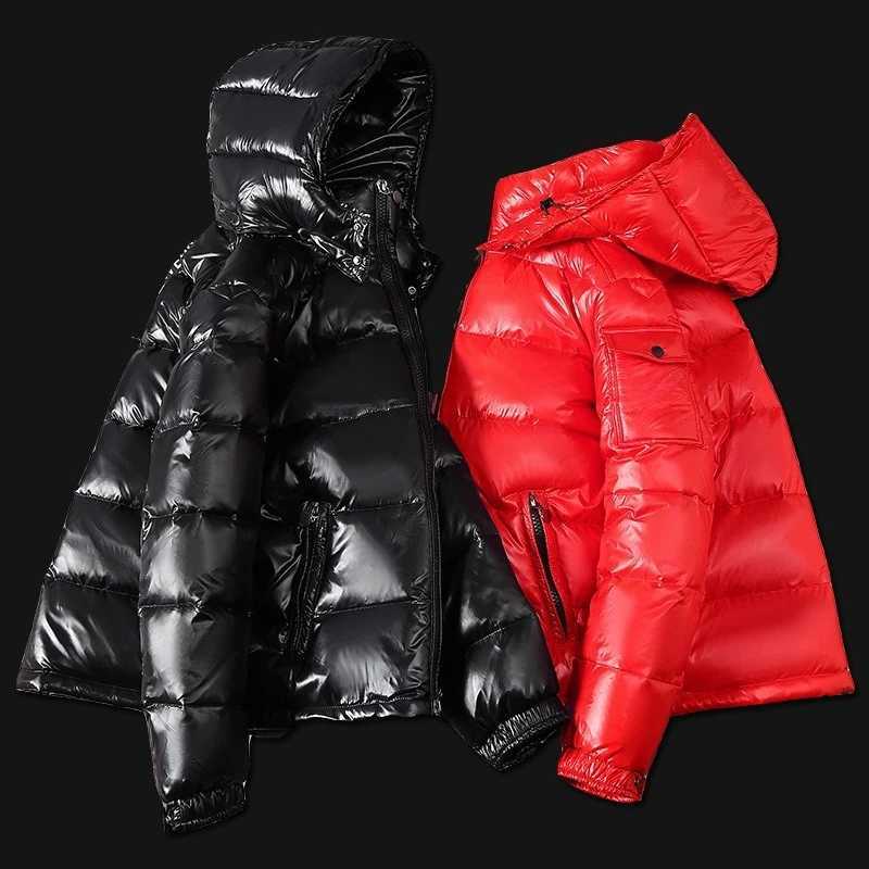 Men s Jackets Short Winter Hooded Couple Thickened WarmKping ColdProof Long Slve Cardigan Jacket New Glossy Down Coats C251027