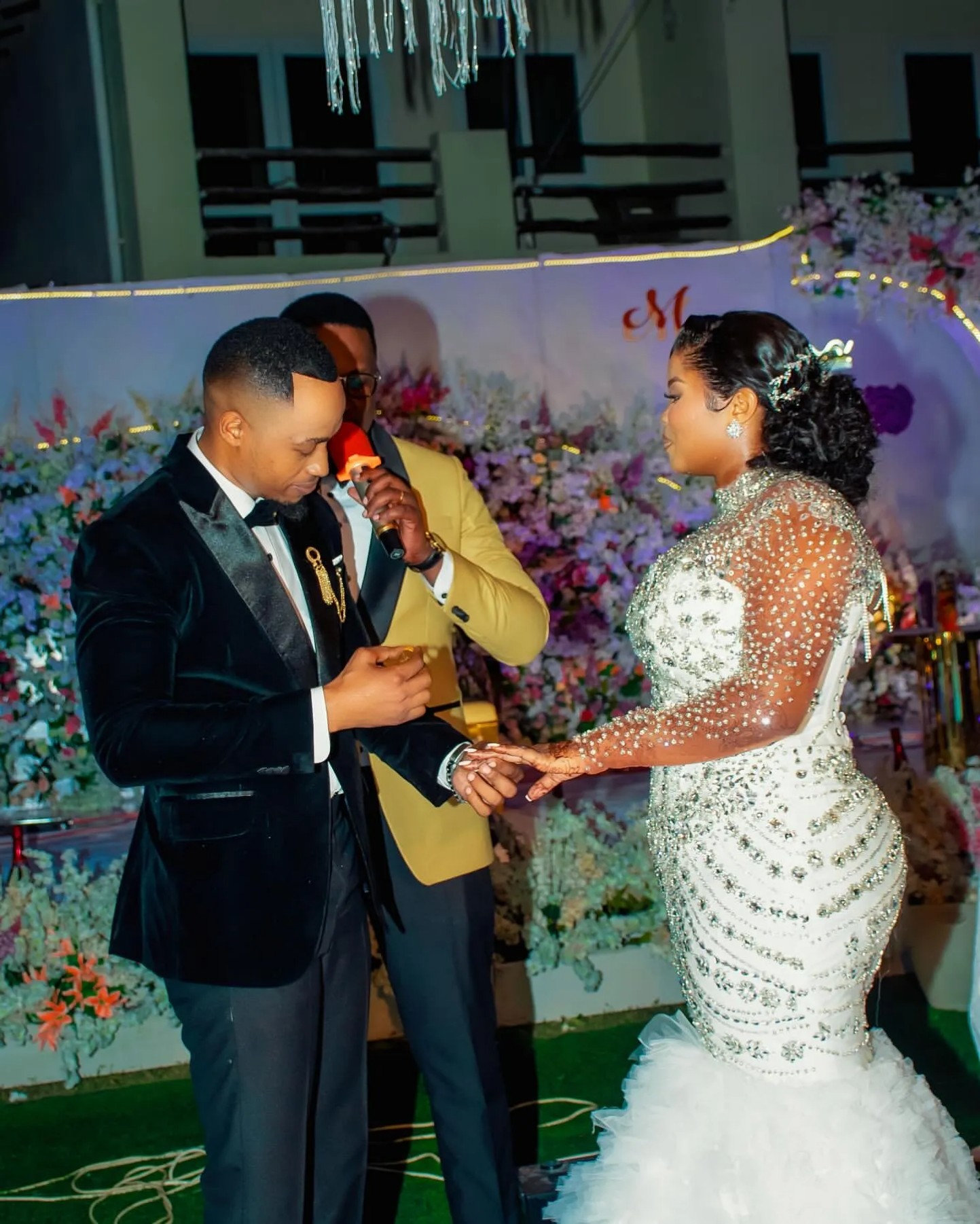 Arabic Aso Ebi Plus Size Mermaid Wedding Dress in Ivory with Luxurious Beaded Crystals Full Sleeves and Tulle Tiers