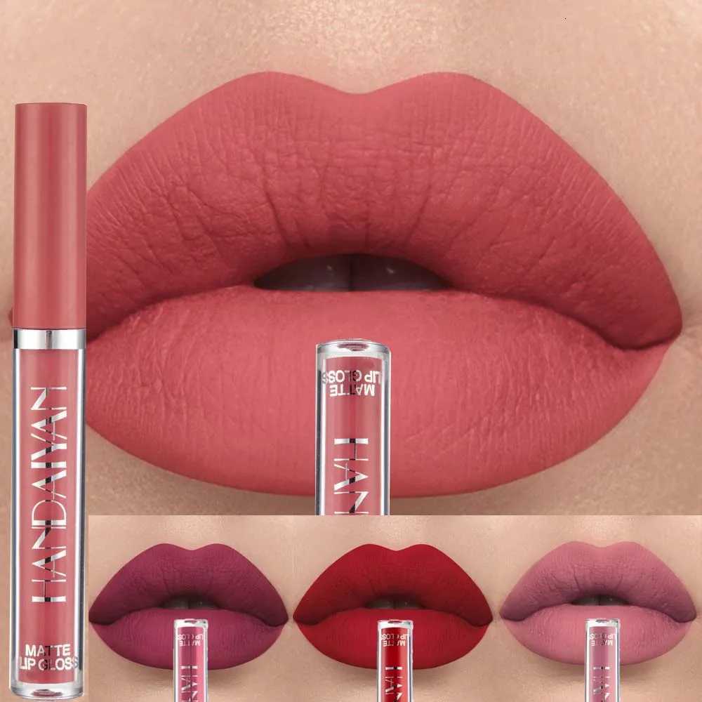 HANDAIYAN Sexy Red Lip Tint Matte Liquid Lipstick Waterproof Easy To Color 2 Matte Bare Pink Lipstick for Girls Makeup Cosmetic W251027