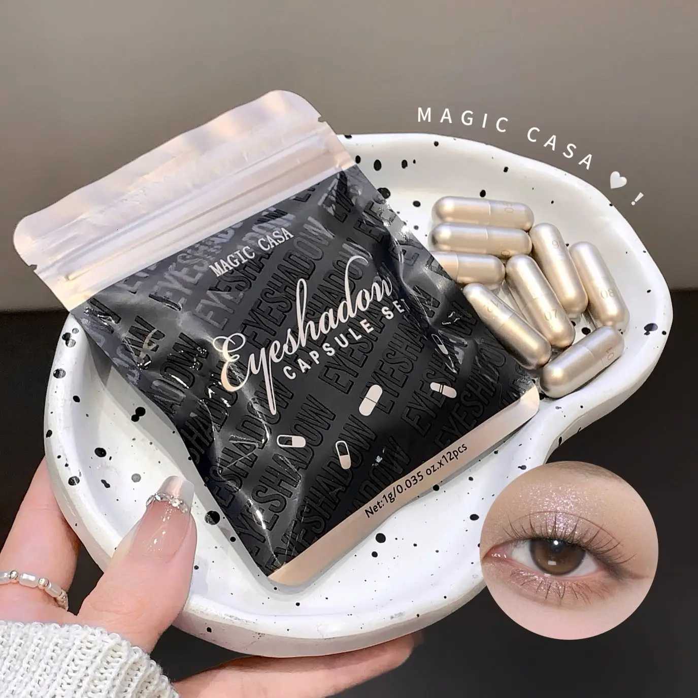 MAGIC CASA 12 Color Capsule Eyeshadow Set Highlighting and Crouching Eyeshadow NonSmudging Eye Contour SetXJ251027