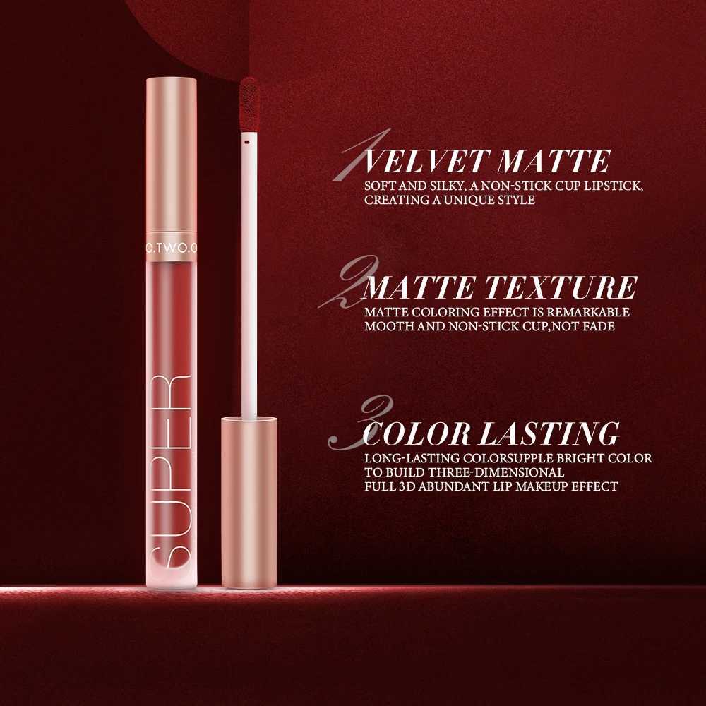 Wholesale OTWOO Lipstick Lip Gloss Makeup Waterproof Velvet 2 Colors Liquid Lip Stick Matte Long Lasting Sexy Red Lip Tint W251027