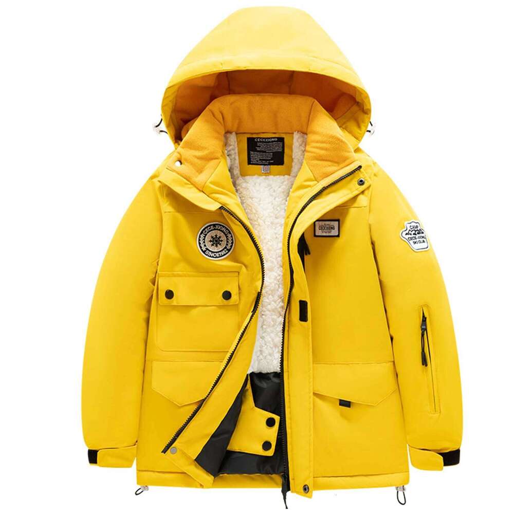 Winter Children's Fashion Skiwear Boys' Girls' Thickened Waterproof Warm Ski Suit Jacket And Trousers Outfit Set