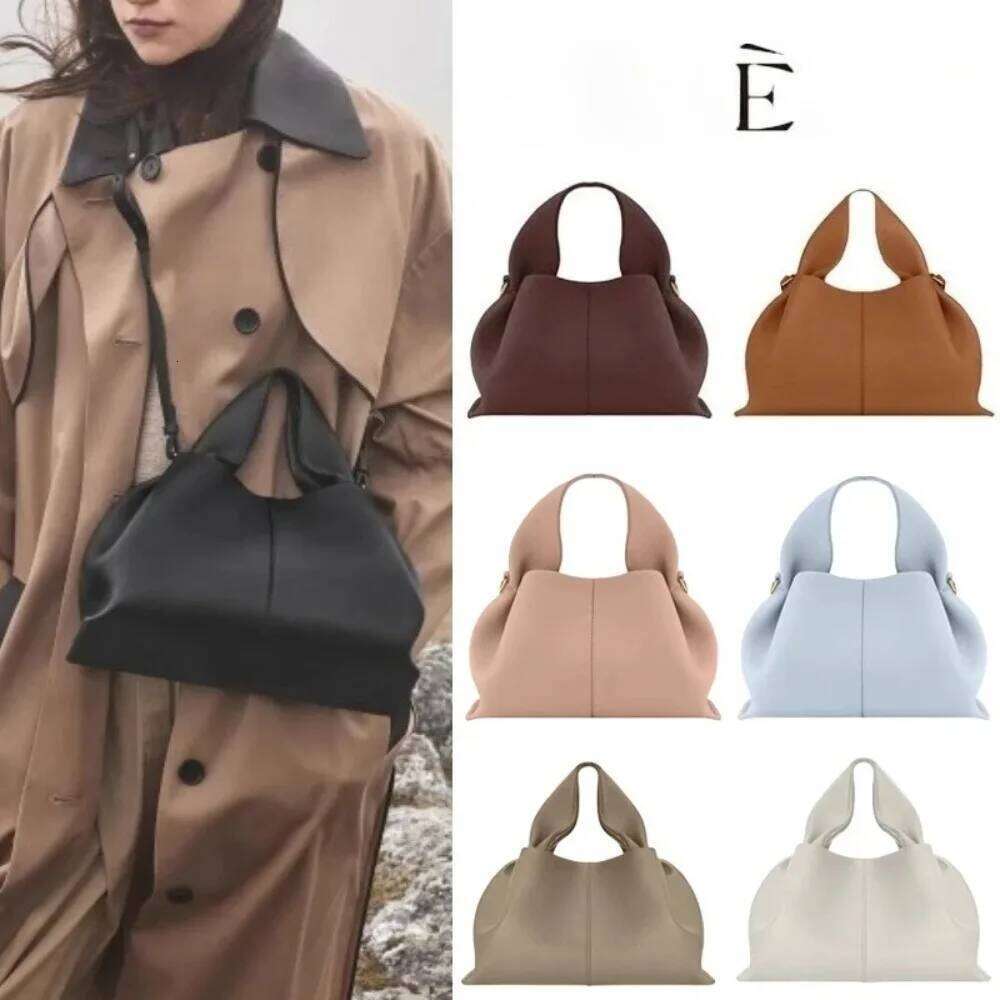 Fashionable New Leather Cloud Handbag, European And American High-End Vintage Women's Shoulder Bag