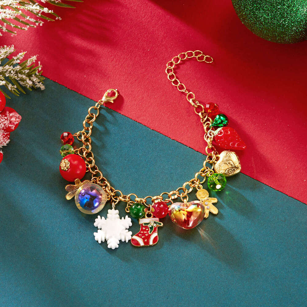Accessories Snowflake Reindeer Snowman Christmas Tree Multi-Accessory Necklace Bracelet Set