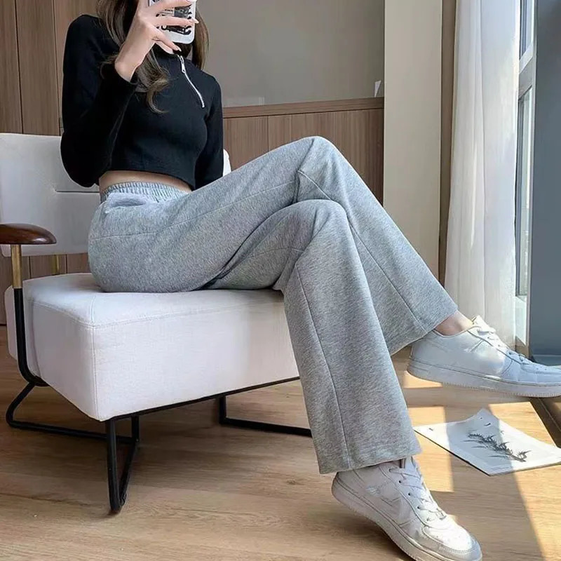 Xpqbb Black Gray Sweatpants for Women Summer Basic Baggy Sports Pants Female Casual Allmatch Joggers Straight Pants 251027