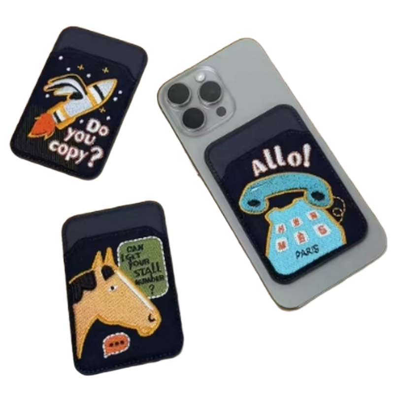 Leather Holder MagSafe Magnetic Credit Card Protective Case Anti-lost Mobile Phone Storage Bag DH16