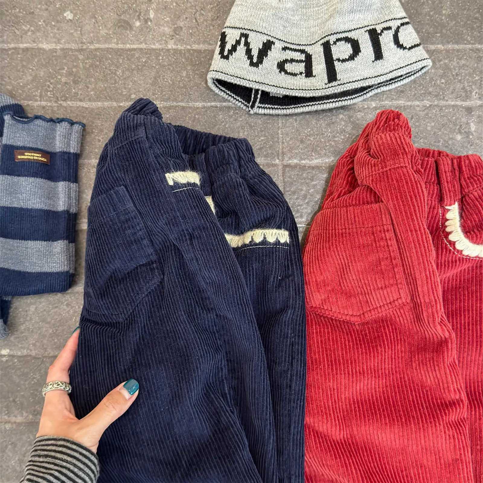 LILIGIRL 2025 Children Pants Korean Style Girls Trousers Corduroy Thicken Lining Pants Girls Pants 16 YT251027