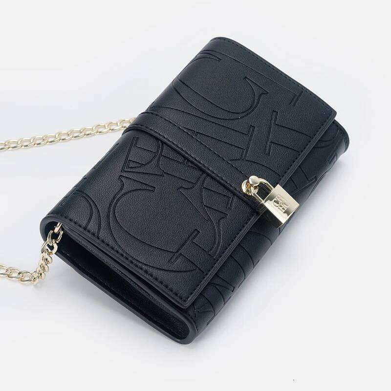 CH Chain PU Material Solid Color Big Letter Print High Quality Lock Design Women's 2025 Designer New Shoulder Bag