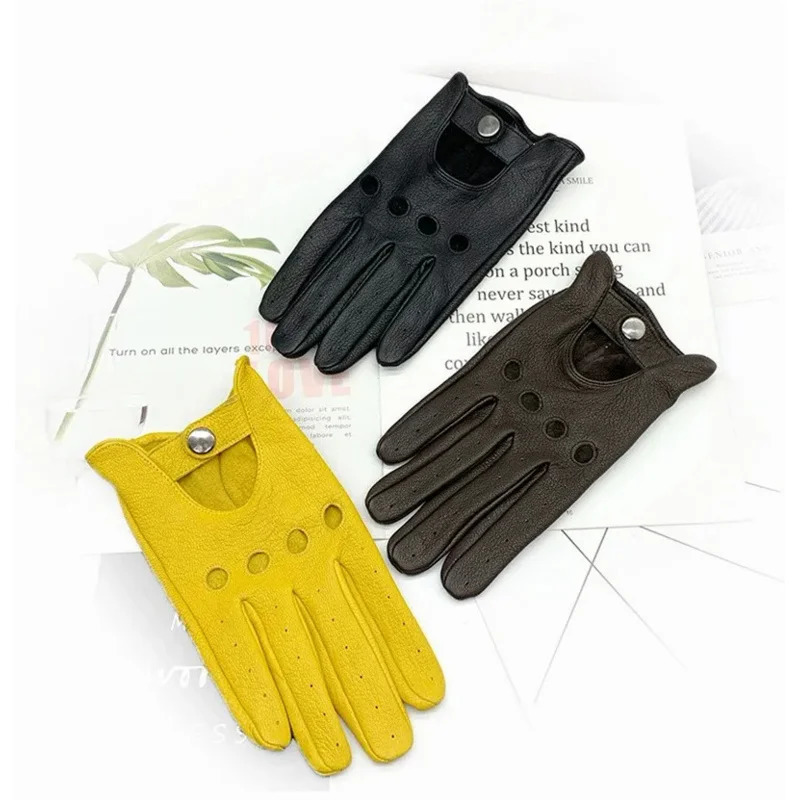 Sheepskin Gloves Mens Retro Motorcycle Thin Gloves Sports Cycling Riding Moto Tactical Leather Gloves 251021