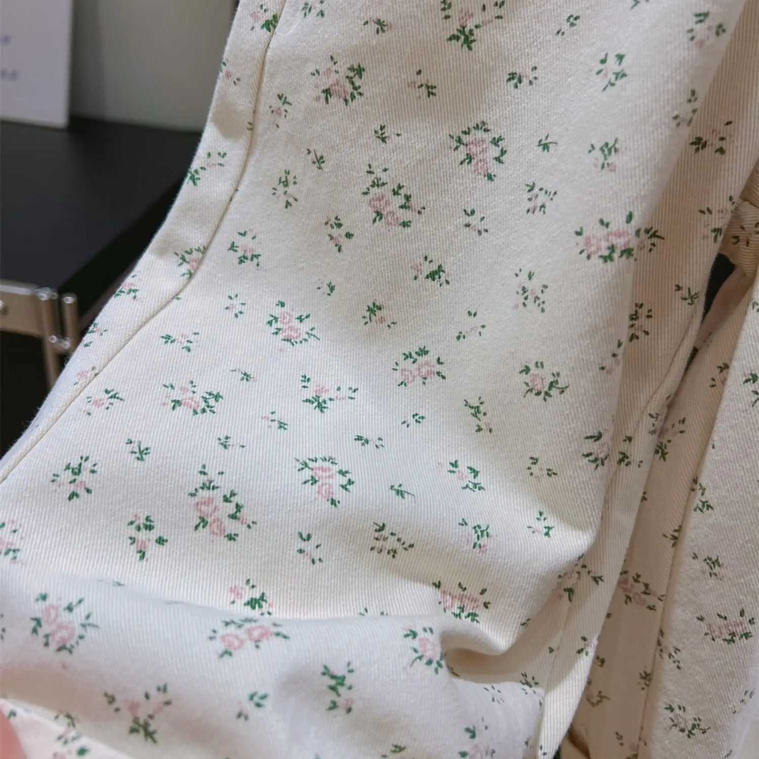 Baby Girls Pants Floral Loose Casual Fashion Straight 2024 Autumn New Pastoral Style Childrens PantsT251027