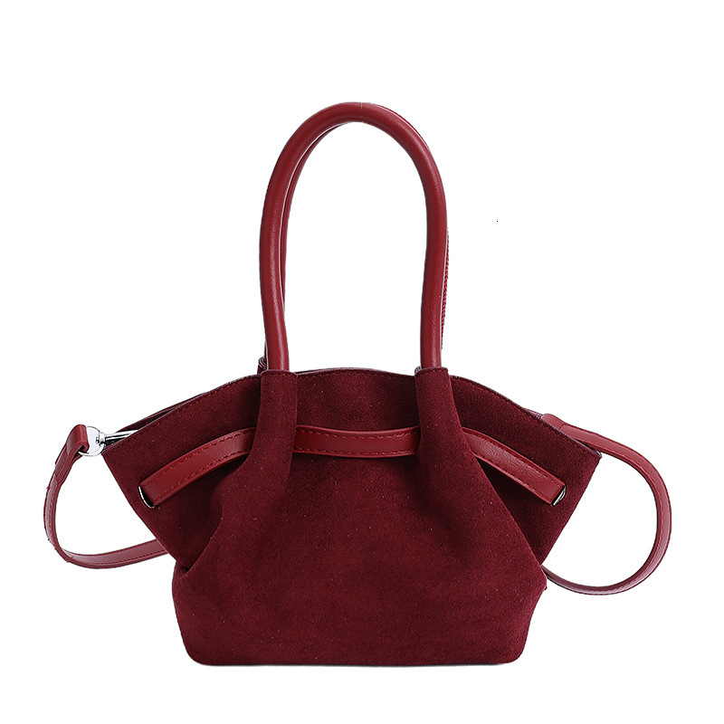 Free shipping designer bag Autumn New Large Capacity Pleated Tote Bag for Women Suede Single Shoulder Underarm Bag Commuter Small Handbag