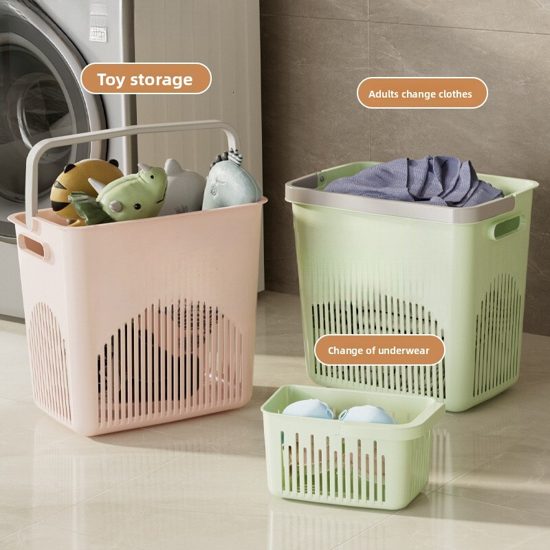 Household Partitioned Multi-layer Clothes Underwear Bathroom Large Dirty Laundry Storage Basket