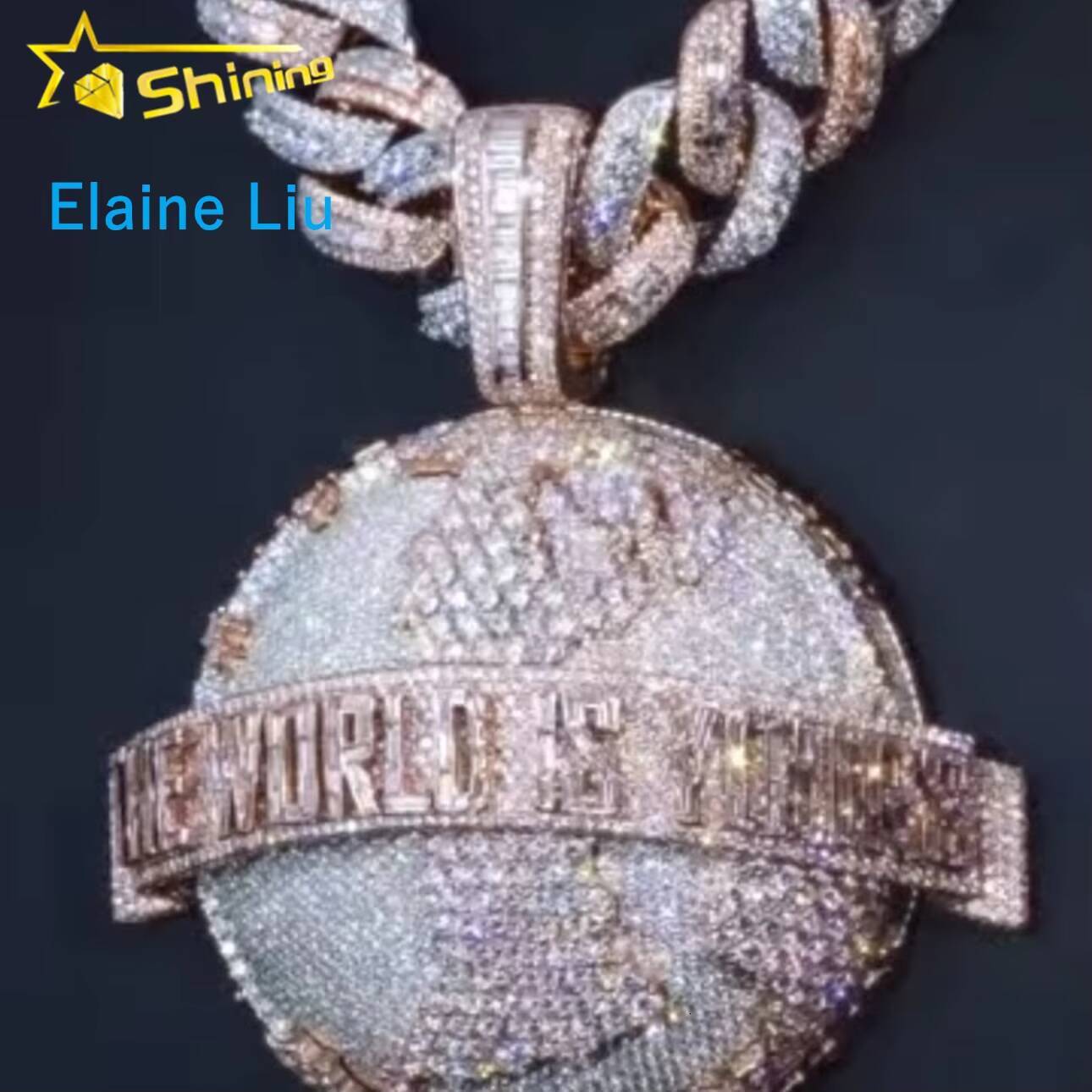 VVS Moissanite Pendant Moissanite Hip Hop Jewelry Sterling Silver 925 Diamond Custom Iced Out Pendant