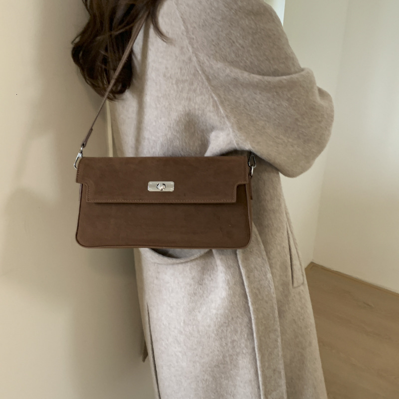 Free shipping designer bag Frosted Baguette Underarm Bag for Women Autumn New High-End Small Square Bag Single Shoulder Crossbody Bag