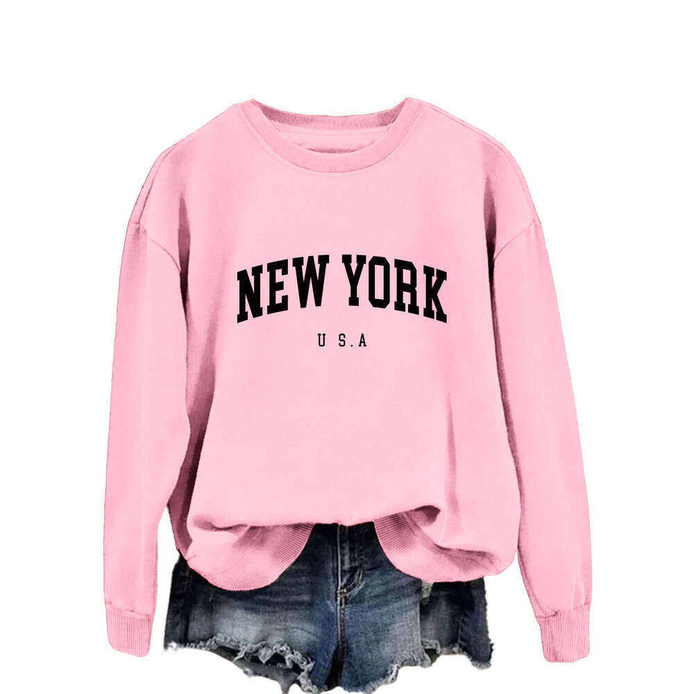 Letter Print Pullover Sweatshirt, Casual Long Sleeve Crew Neck Sweatshirt For Fall & Winter, Women's Clothing hoodies women