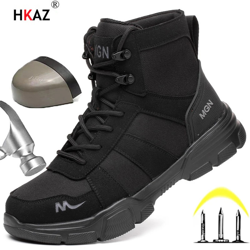 Indestructible Men Work Safety Boots Outdoor Military Boots Antismash Antipuncture Industrial Shoes Men Boots Desert Boots 251023