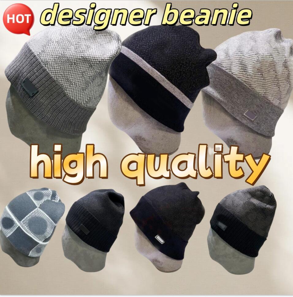 Knitted designer beanie bonnet winter designer hats for men women skull cap warm plaid letter soft fashion classic mens beanie designer gorras blue grey black ho098