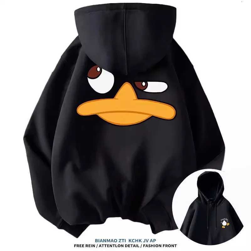 Cartoon Duck Fun Largesize Hooded Sweatshirt Men Women Autumn Winter Daily Outdoor Sports Street Casual Warm Fashion Couple Top W251027