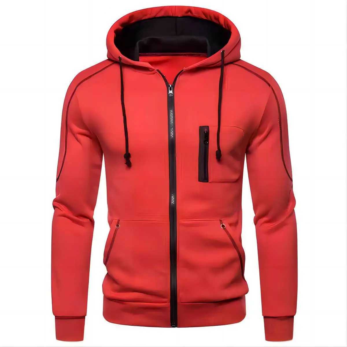 2024 New Mens Hoodie Jacket Streetwear Long Sleeve Sweatshirts Zipper Hooded Pullover Male Sportswear Men Clothing Streetwear W251027