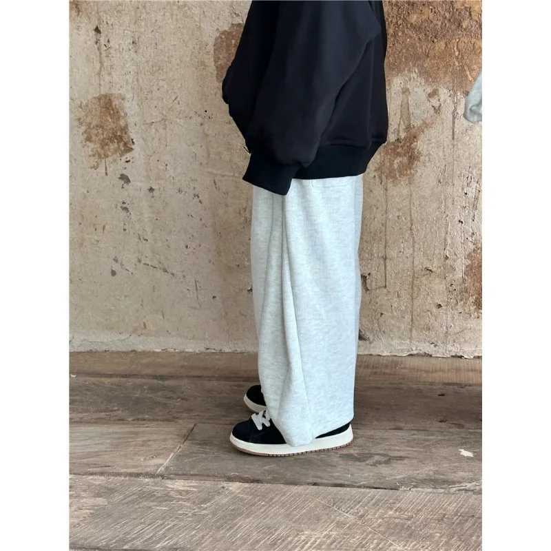 Children Clothing 2025 Spring Autumn New Fashion Korean Style Casual Sweatpants Boys and Girls Loose Solid Color Knitted PantsT251027