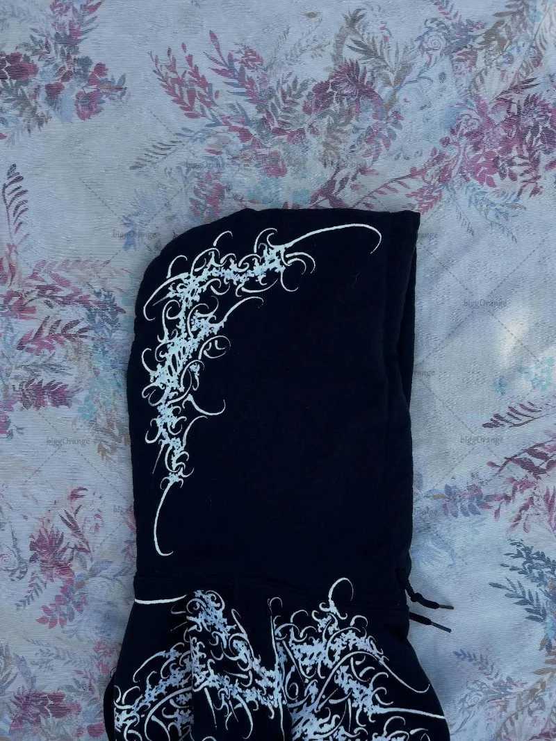 American Gothic Harajuku Striped Print Oversized Sweatshirt Men Y2K Casual Hiphop Retro Streetwear Vintage Loose Hoodie Women W251027