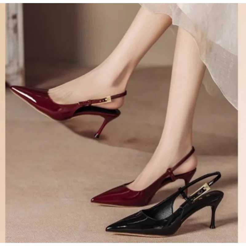 2025 Summer New Band Women Pumps Shoes Fi Shallow Slip Slingback Sandals Thin High Heel Dress Sexy Pumps ShoesXJ251027
