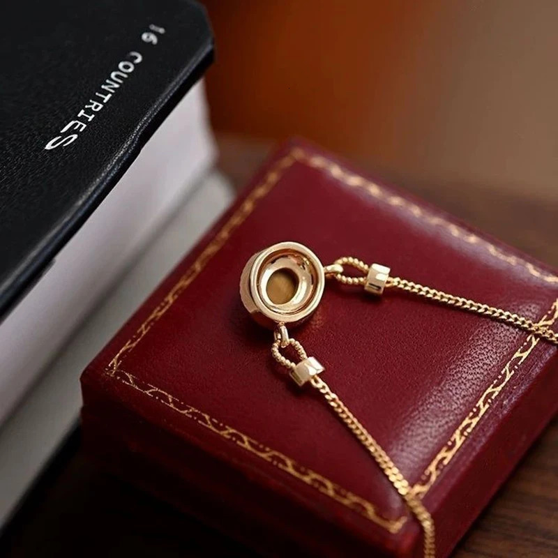 Exquisite Oval Tiger Eye Stone Pendant 18k Gold Plated Spaghetti Chain Women Necklace Daily Wear Jewelry Accessories 251023