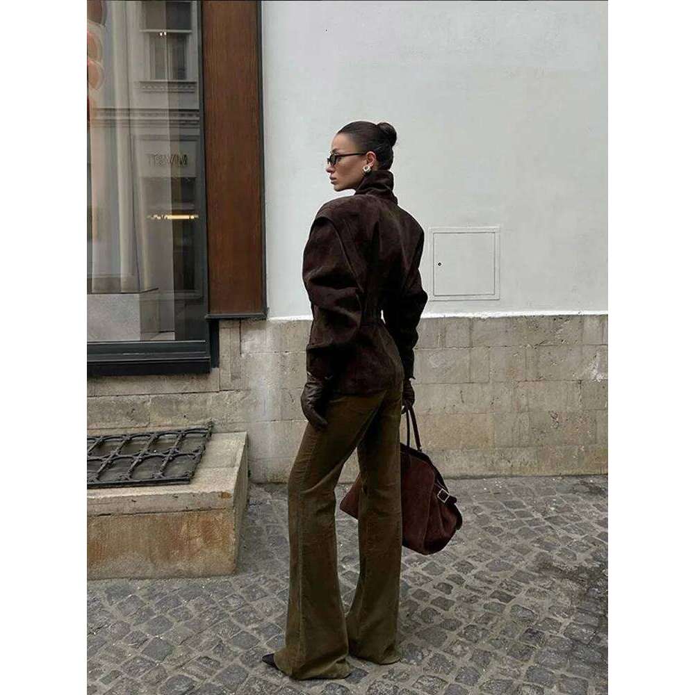 Solid Waist Cinching Blazer Women Shoulder Pads Lapel Single Breasted Long Sleeves Jackets Chic Elegant Casual Street Outerwear