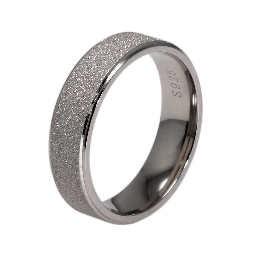 Real Pure 925 Sterling Silver Rings for Women and Men Rough Surfaced Shinning Simple Couple Ring Wedding Band for Lovers 251023