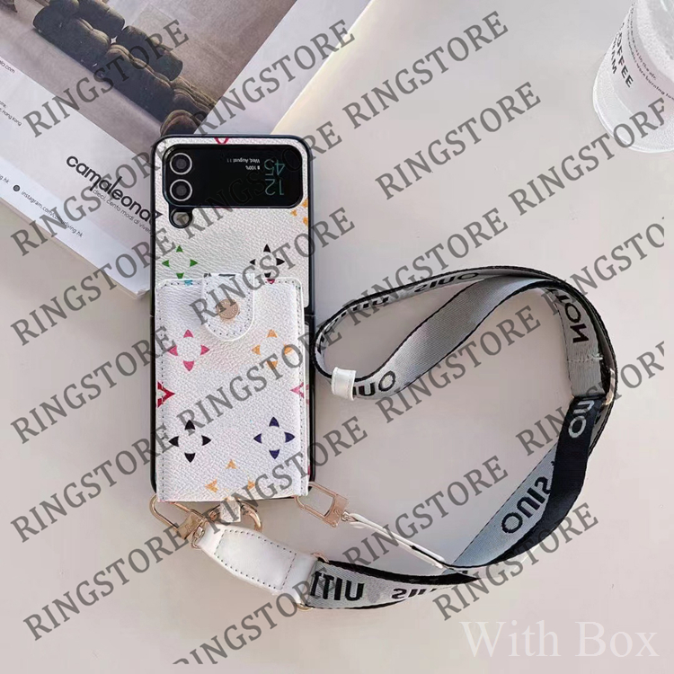 Designer Phone Case Flip Fold 3 4 5 6 7 8 9 Samsung Galaxy Z Crossbody Leather Card Wallet Hi Quality Flip4 Flip5 Flip6 Flip7 Flip8 Fold5 Fold6 Fold7 Fold8 with Box 1017