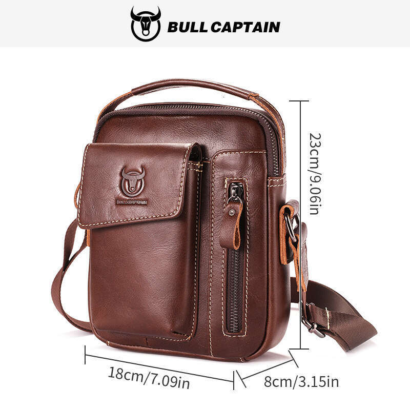 Captain Cow Goods Top Layer Cowhide Crossbody For Men Soft Genuine Leather Vertical Meg Phone Men S Single Shoulder Bag High Quality