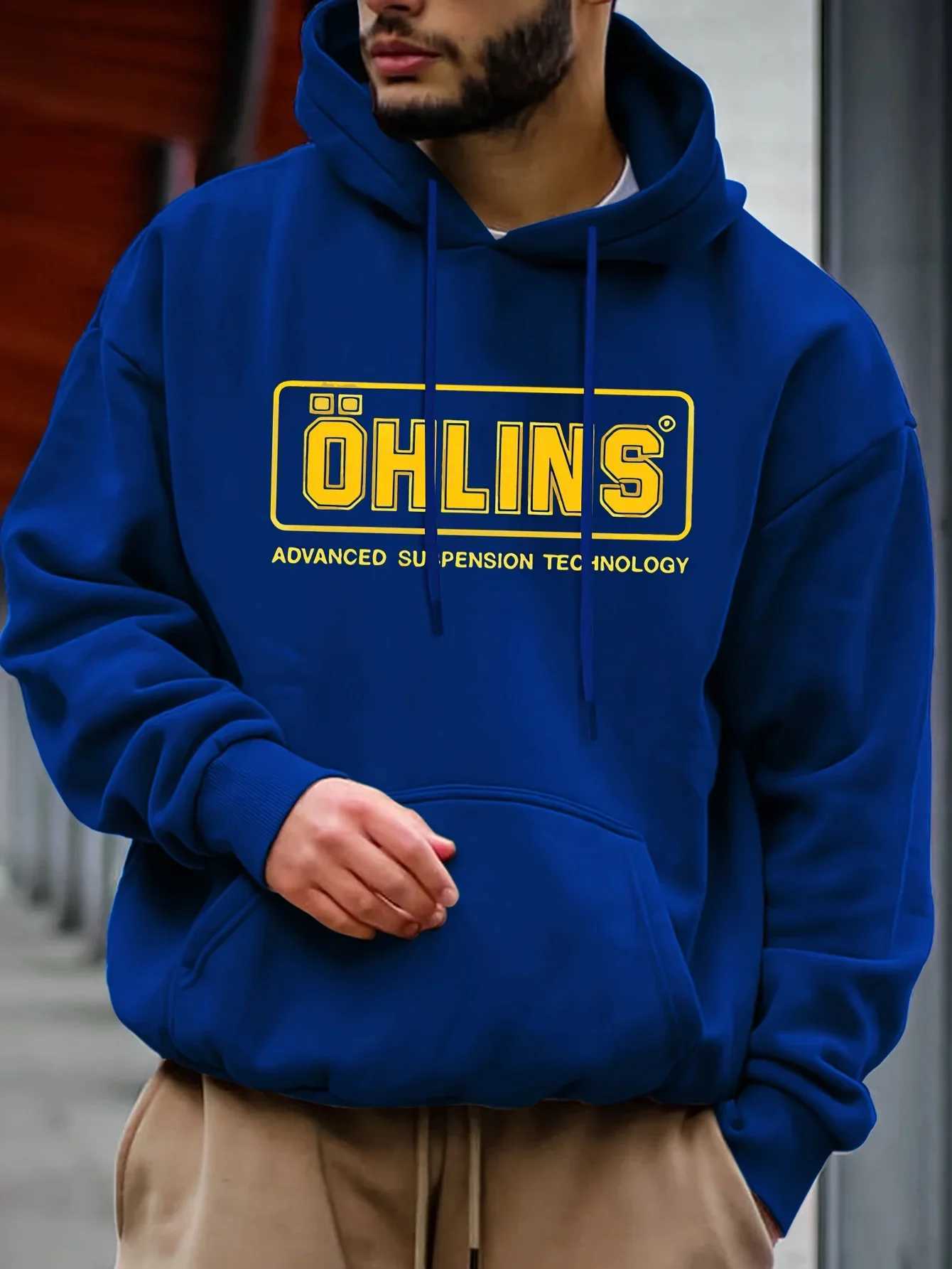 Mens Casual Warm Hoodie Comfortable Pullover Fashion Long Sleeve Sweatshirt Suitable for Autumn and Winter W251027