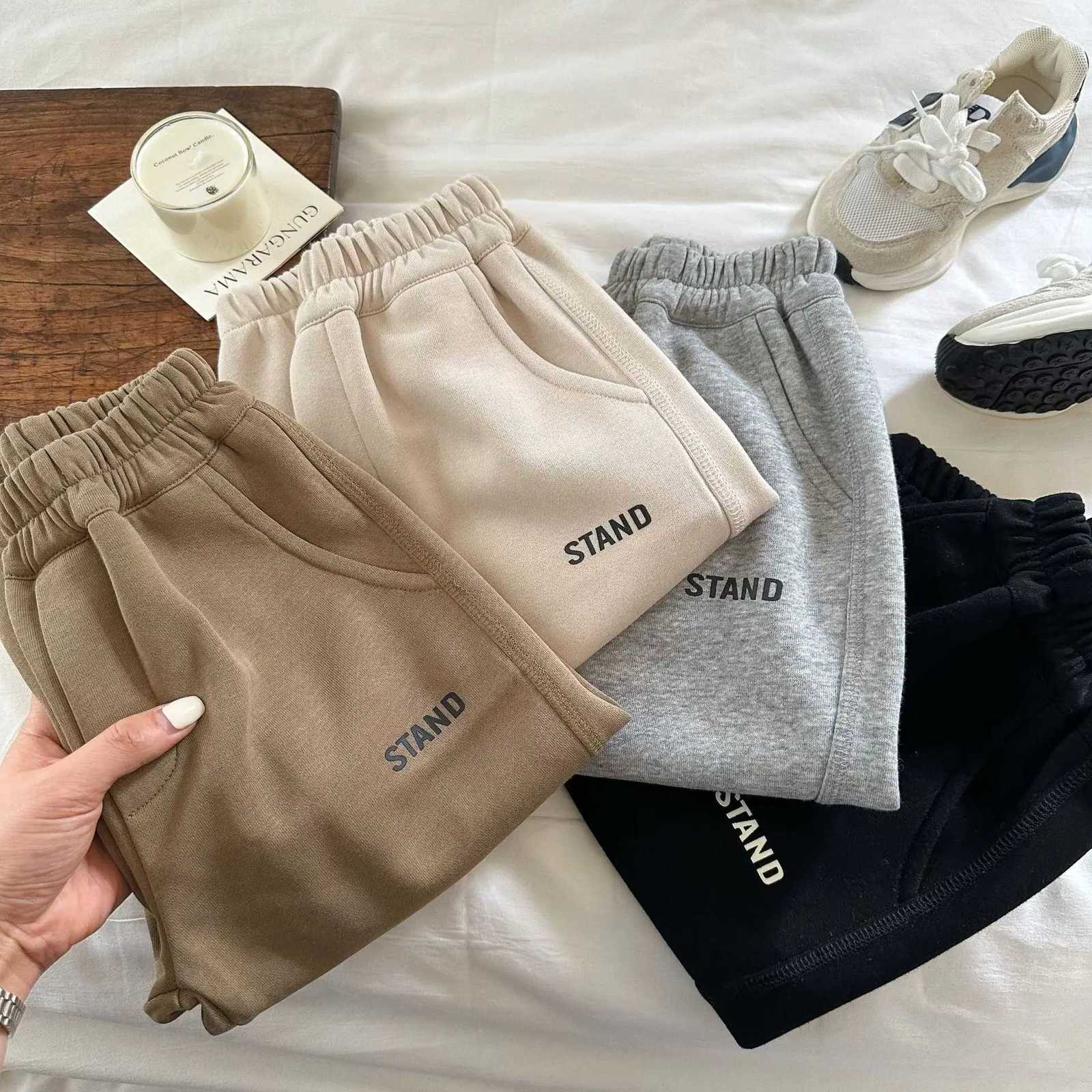 Children Clothes Kids Casual Loose Pants 2025 Spring Autumn New Boys and Girls Printed Letter Sweatpants Baby Solid Color PantsT251027