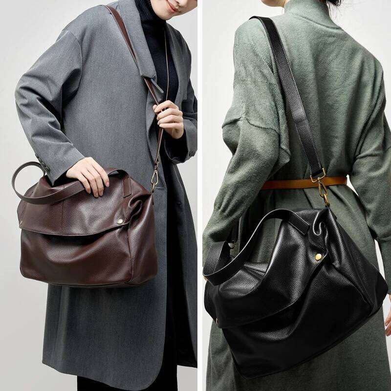 Large Capacity Women's Shoulder New Genuine Leather Women Tote Bag High Quality Soft Cowhide Crossbody Bags 2957